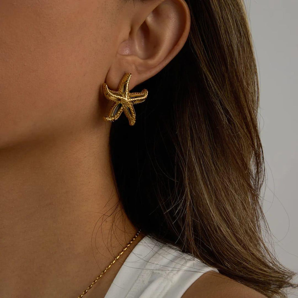 Golden Starfish Earrings