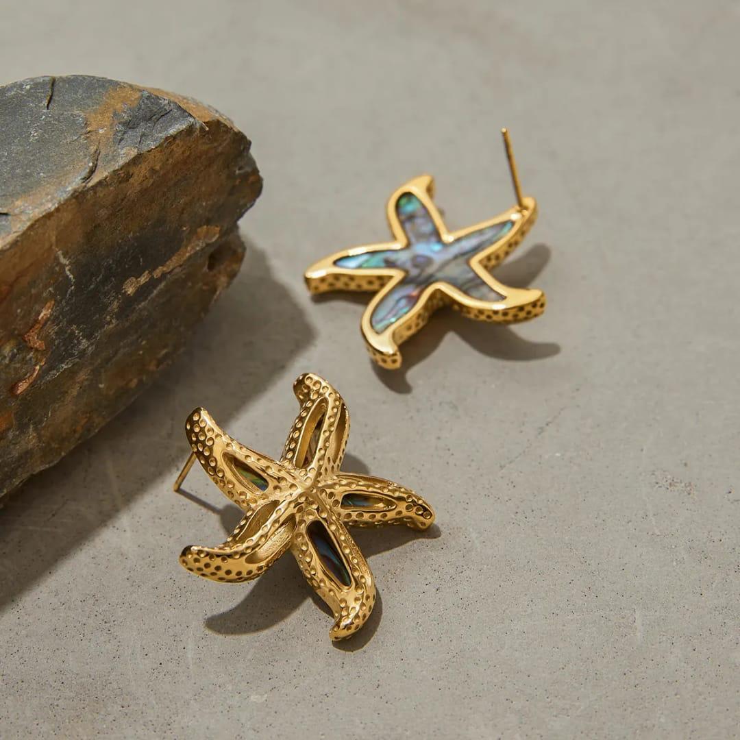 Golden Starfish Earrings