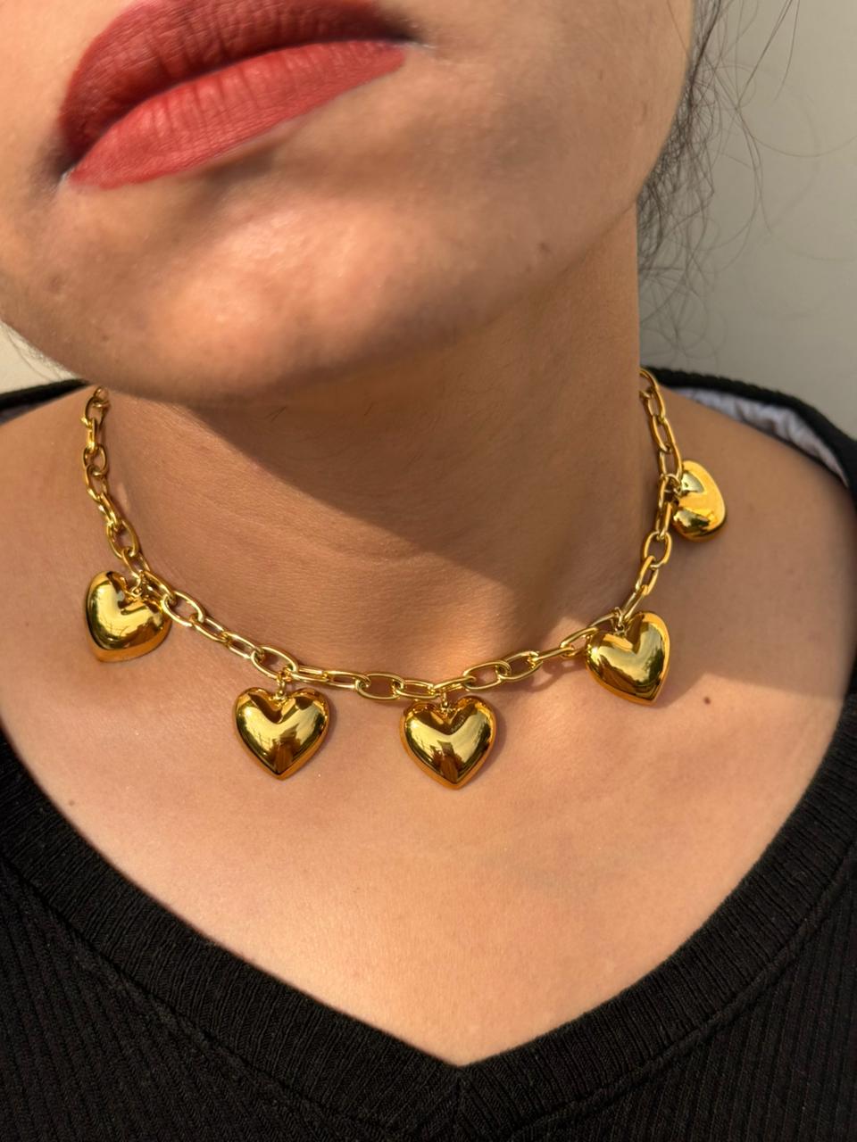 Golden Heart Chain Necklace