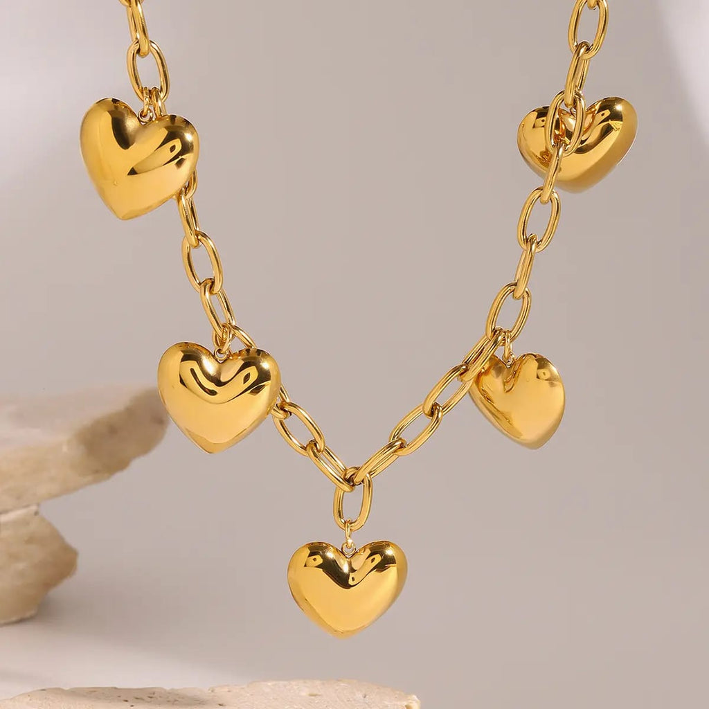 Golden Heart Chain Necklace