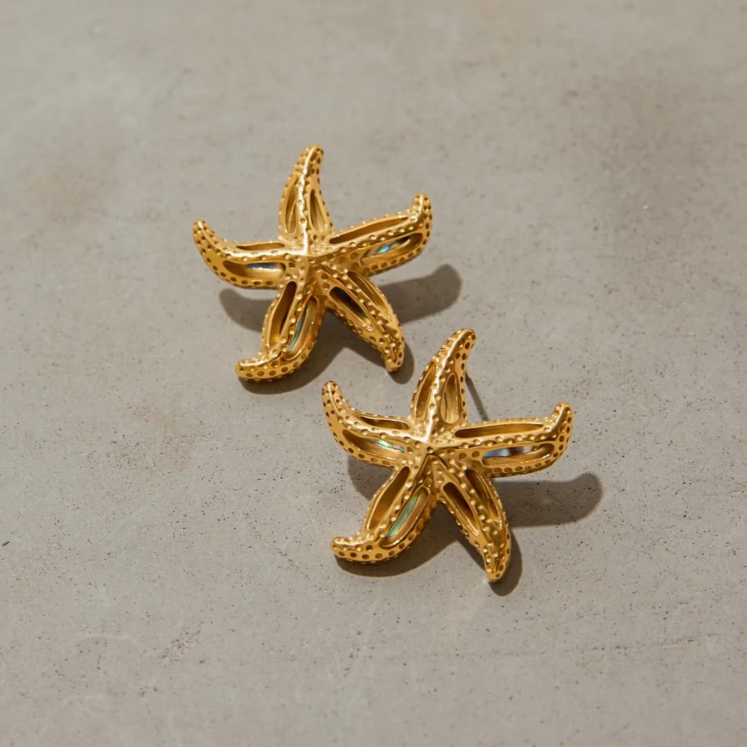 Golden Starfish Earrings