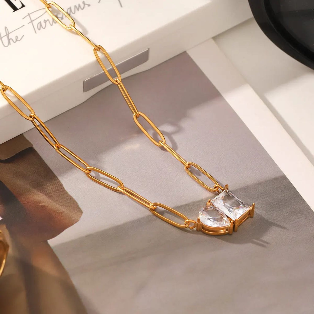 Twin Stone Pendant Chain