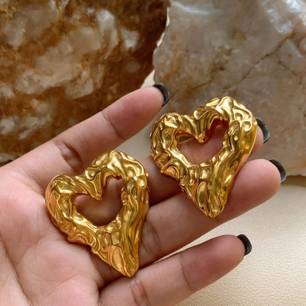Gold Heart Earrings