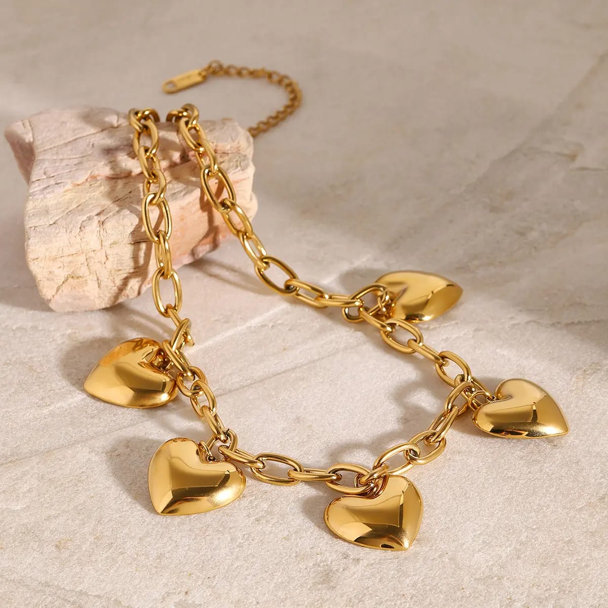 Golden Heart Chain Necklace