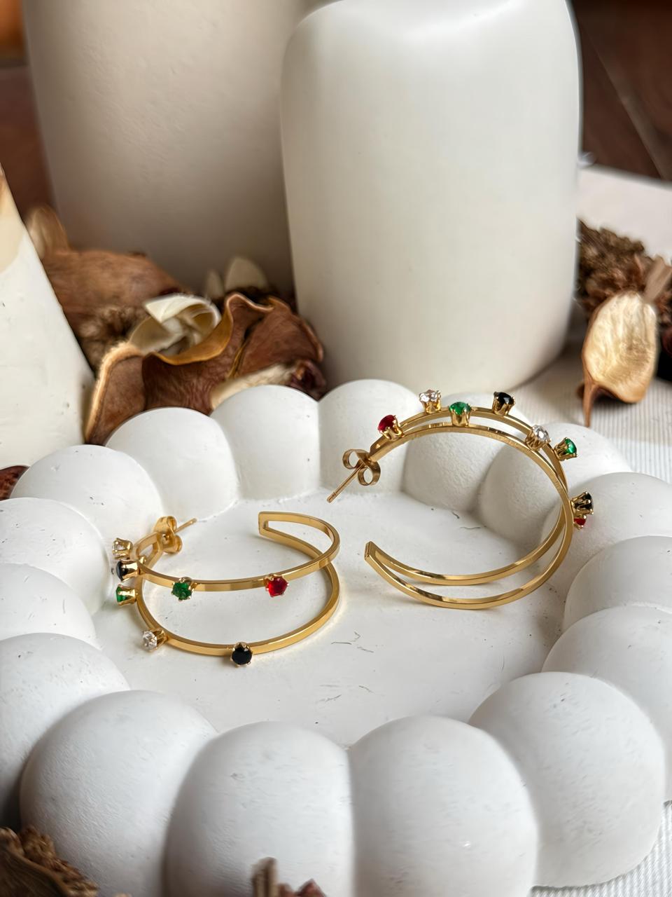 Aurora Stone Hoops