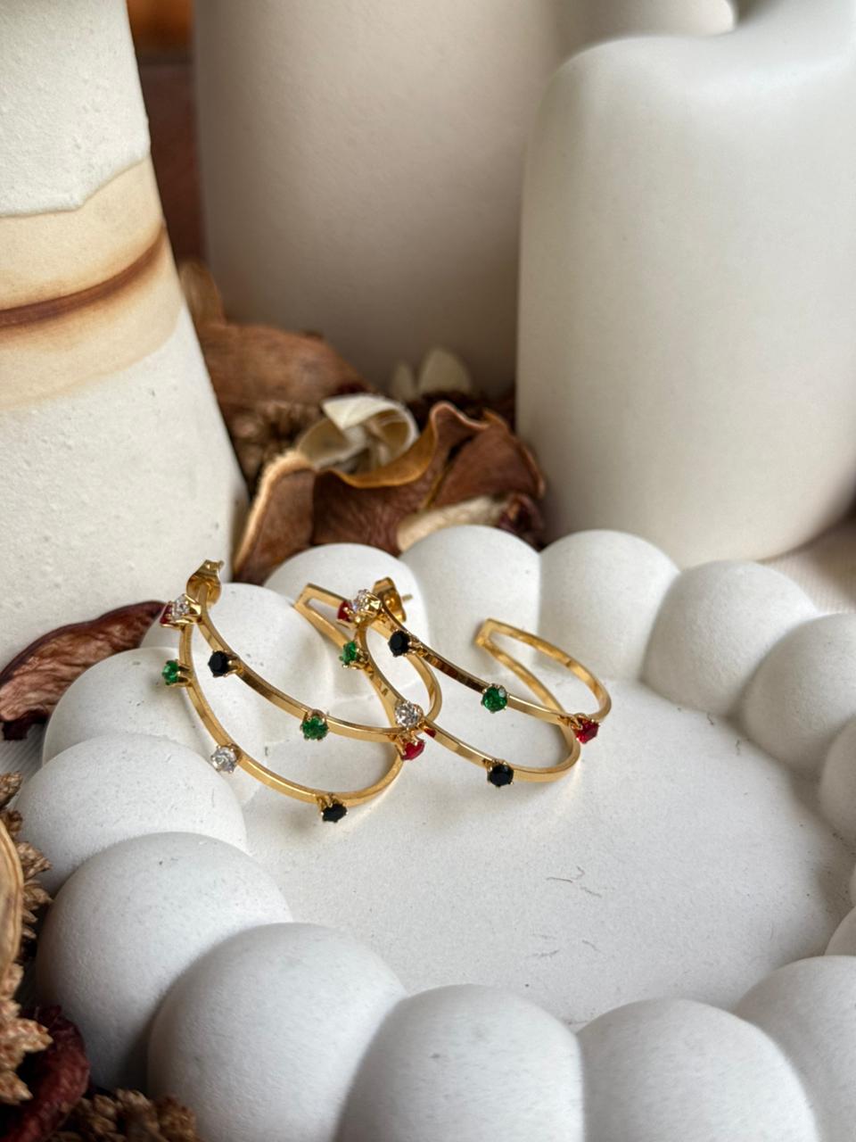 Aurora Stone Hoops