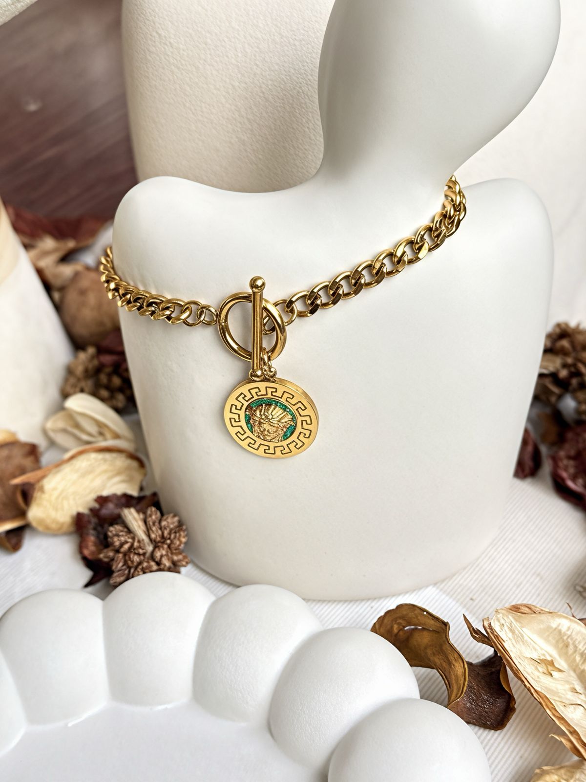 Golden Emblem Toggle Bracelet