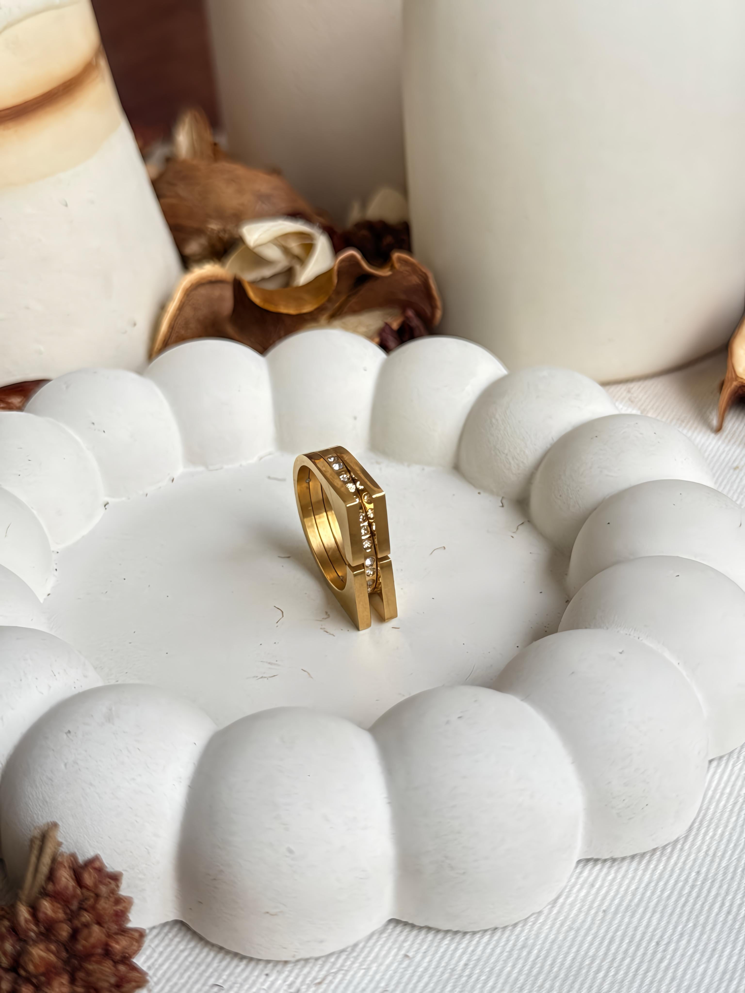 GeoGlam Twin Band Ring