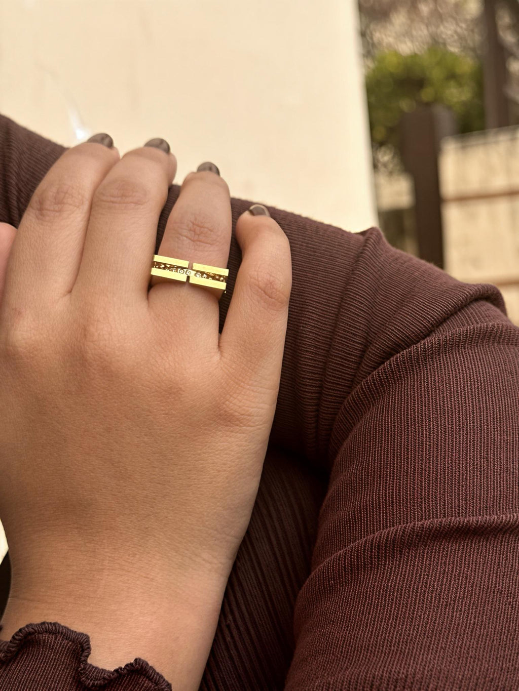 GeoGlam Twin Band Ring
