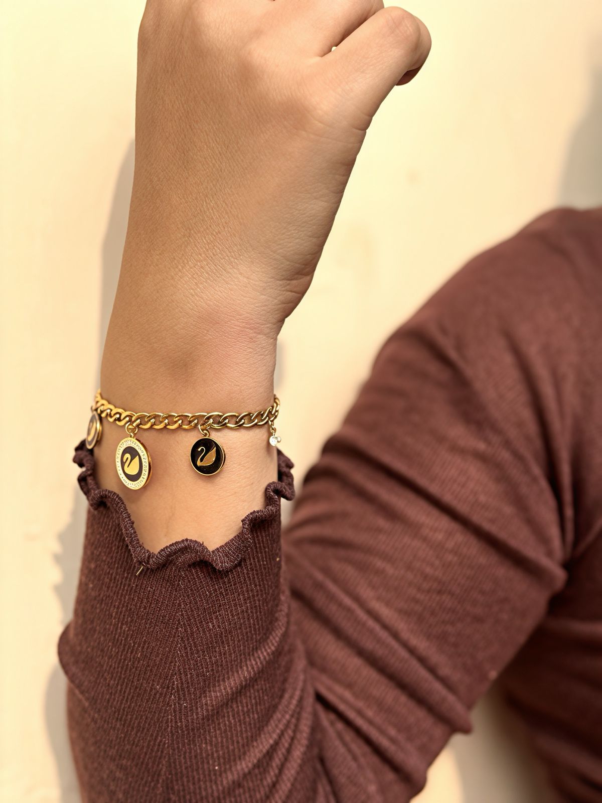 Noir Initial Charm Bracelet