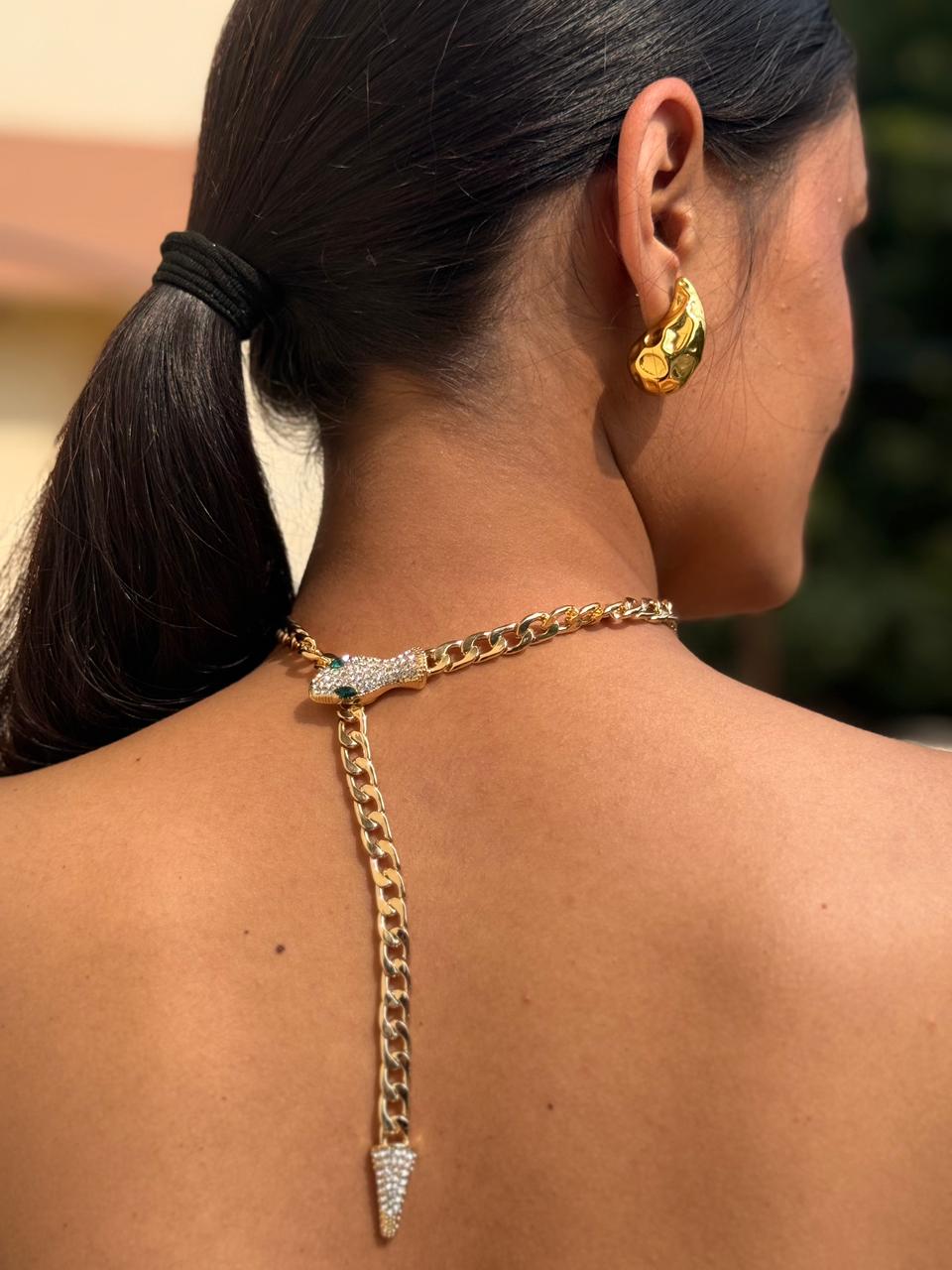 Emerald Eyes Snake Necklace