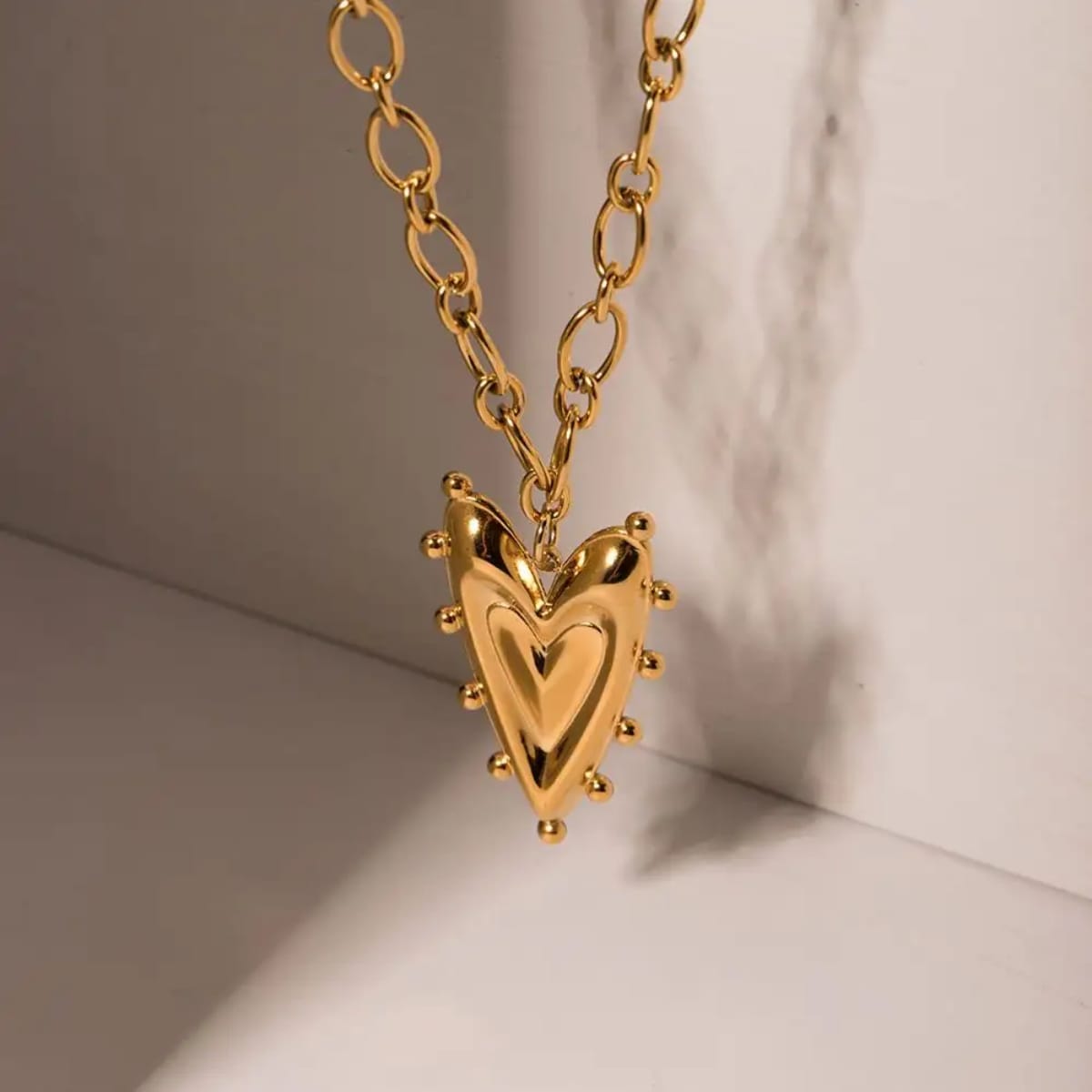 Edgy  Heart Pendant Chain
